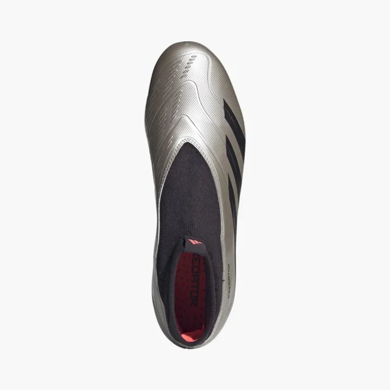 adidas Herren Predator League Schnürlose Vivid Horizon Pack FG Fester Boden Fußballschuhe Platinum Metallic/Aurora Black/Turbo