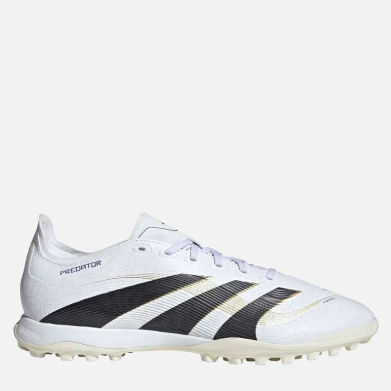adidas Herren Predator League TF Astro Fußballschuhe Cloud White/Core Black/Gold Metallic