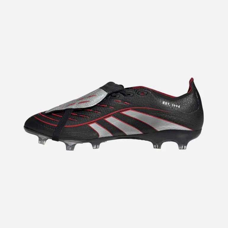 adidas Herren Predator League Zunge BSR Obsidian Strike FG/MG fester Boden/mehrfacher Boden Fußballschuhe Core Black/Silver Metallic/Vivid Red