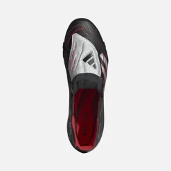 adidas Herren Predator League Zunge BSR Obsidian Strike FG/MG fester Boden/mehrfacher Boden Fußballschuhe Core Black/Silver Metallic/Vivid Red