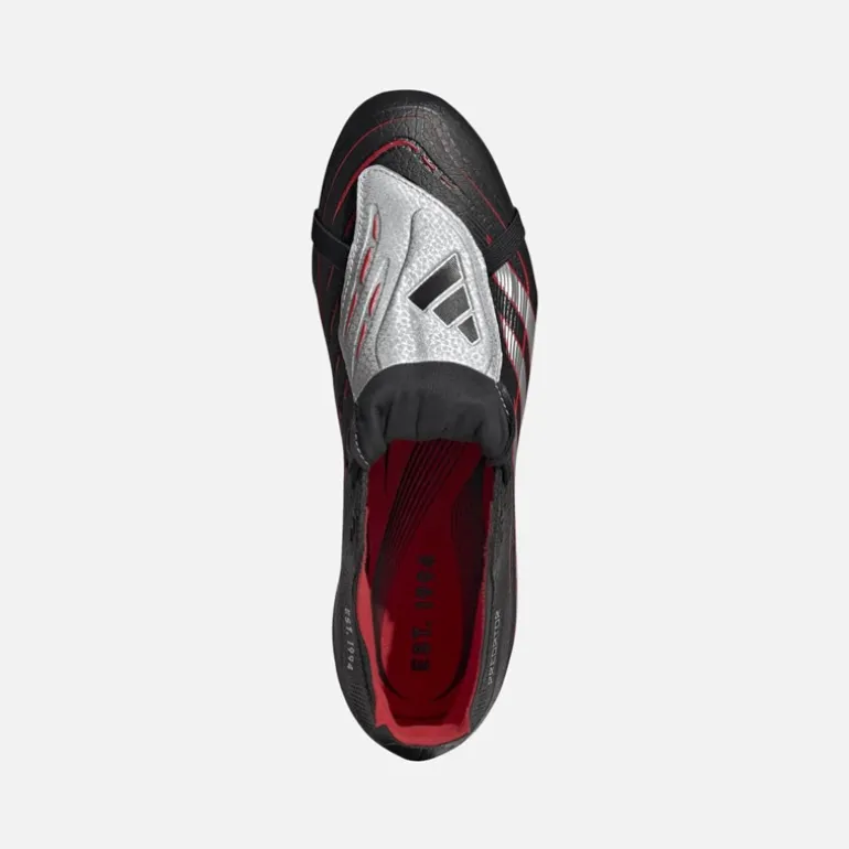 adidas Herren Predator League Zunge BSR Obsidian Strike FG/MG fester Boden/mehrfacher Boden Fußballschuhe Core Black/Silver Metallic/Vivid Red