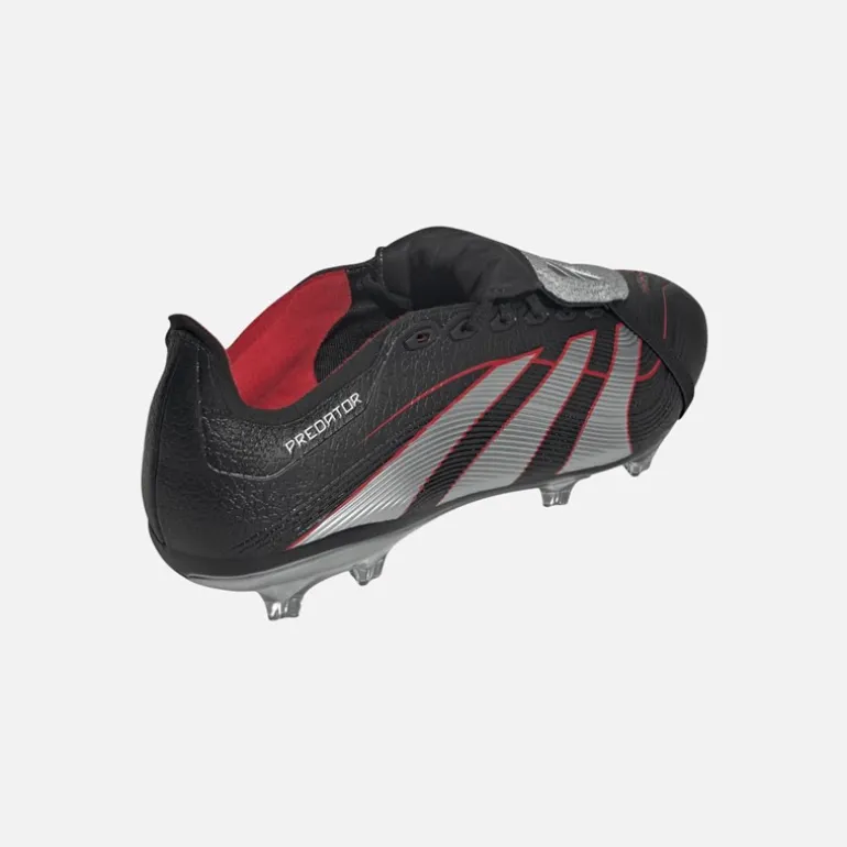adidas Herren Predator League Zunge BSR Obsidian Strike FG/MG fester Boden/mehrfacher Boden Fußballschuhe Core Black/Silver Metallic/Vivid Red
