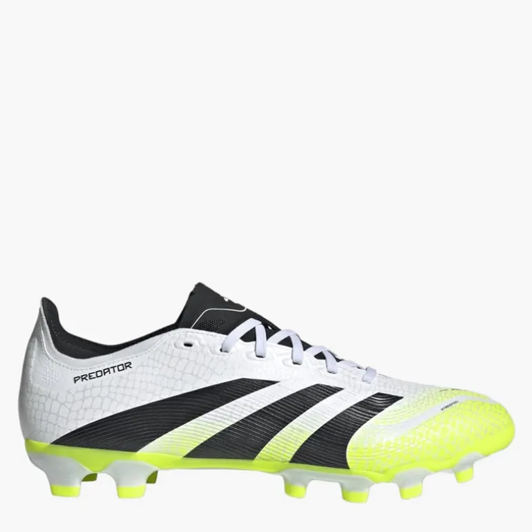 adidas Herren Predator League MG Multi Ground Fussball Schuhe Cloud White/Core Black/Lucid Lemon