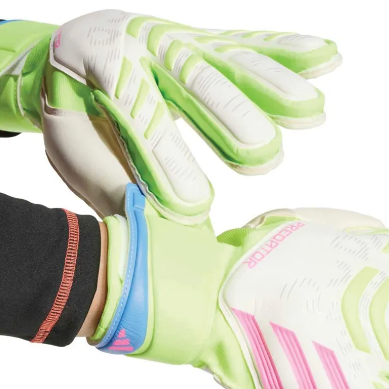adidas Herren Predator Match Finger Save Torwarthandschuhe Weiß/Lucid Lemon/Lucid Pink