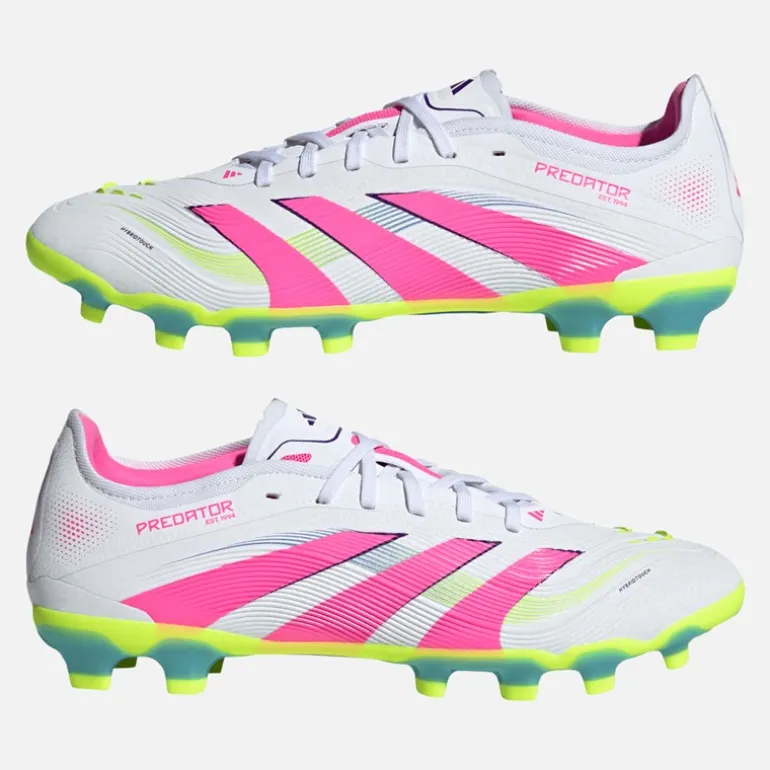 adidas Herren Predator Pro MG Multi Ground Fußballschuhe Cloud White/Lucid Pink/Lucid Lemon