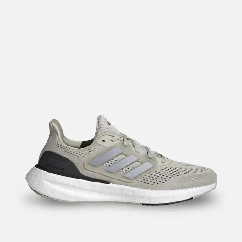 adidas Herren Pureboost 23 Neutrale Laufschuhe Putty Grey/Silver Metallic/Core Black