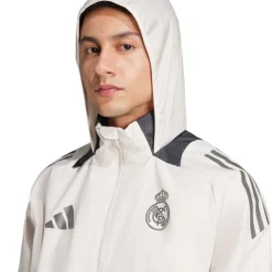 adidas Herren RMCF Real Madrid 24/25 Europäische Allwetter Jacke Putty Mauve/Dark Grey/Charcoal