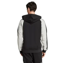 adidas Herren Saisonale Essentials Farbblock Reißverschluss Kapuzenpullover Schwarz
