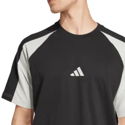 adidas Herren Saisonale Essentials Farbblock T Shirt Schwarz