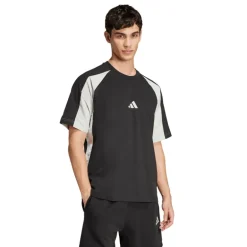 adidas Herren Saisonale Essentials Farbblock T Shirt Schwarz
