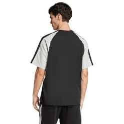 adidas Herren Saisonale Essentials Farbblock T Shirt Schwarz