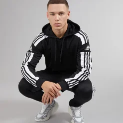 adidas Herren Squadra 21 Pullover Trainings Hoodie Schwarz/Weiß