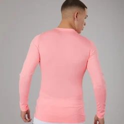 adidas Herren Tech Fit Langarm T Shirt Pink Spark