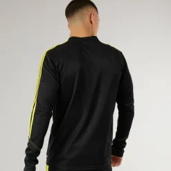 adidas Herren Tiro 23 Club 1/4 Zip Trainings Oberteil Schwarz/Hellgelb