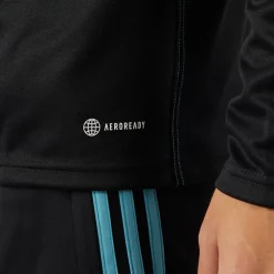 adidas Herren Tiro 23 Club 1/4 Zip Trainings Oberteil Schwarz/Preloved Blau