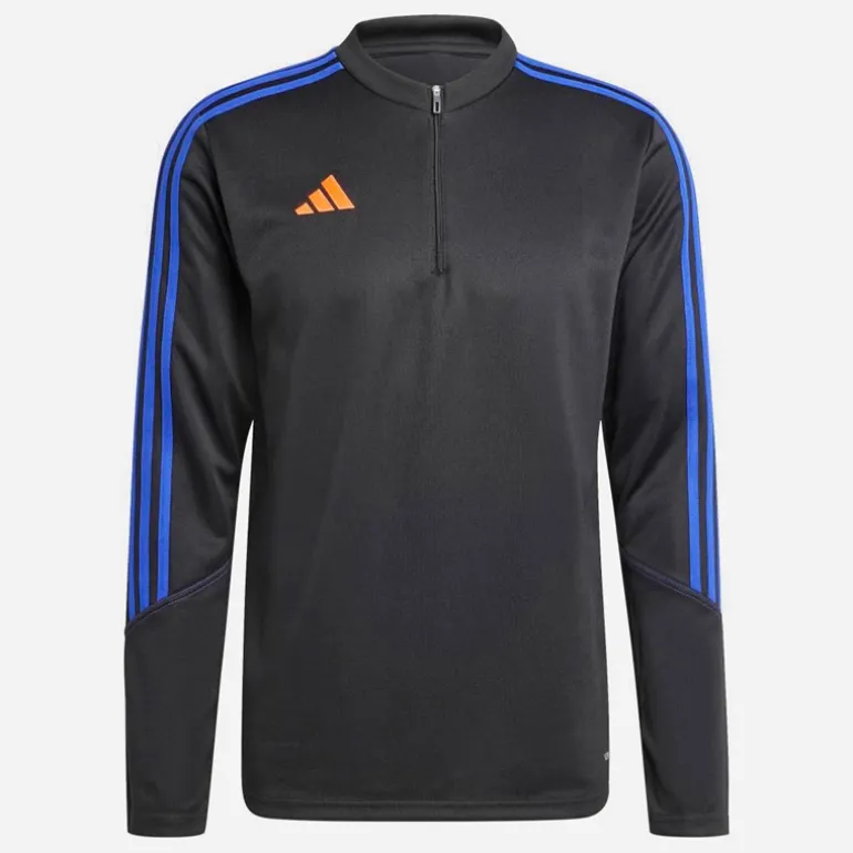 adidas Herren Tiro 23 Club 1/4 Zip Training Oberteil Schwarz/Lucid Blue