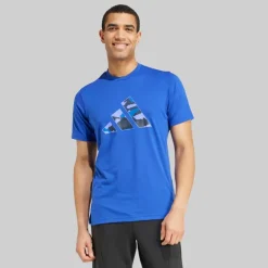 adidas Herren Train Essentials Camo Grafik Logo T Shirt Semi Lucid Blue