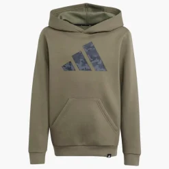 adidas Junge Kapuzenpullover mit Tarnmuster-Grafik Olive Strata