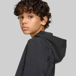 adidas Junge Tech Gewebte Kapuzenjacke Schwarz/Grey Four