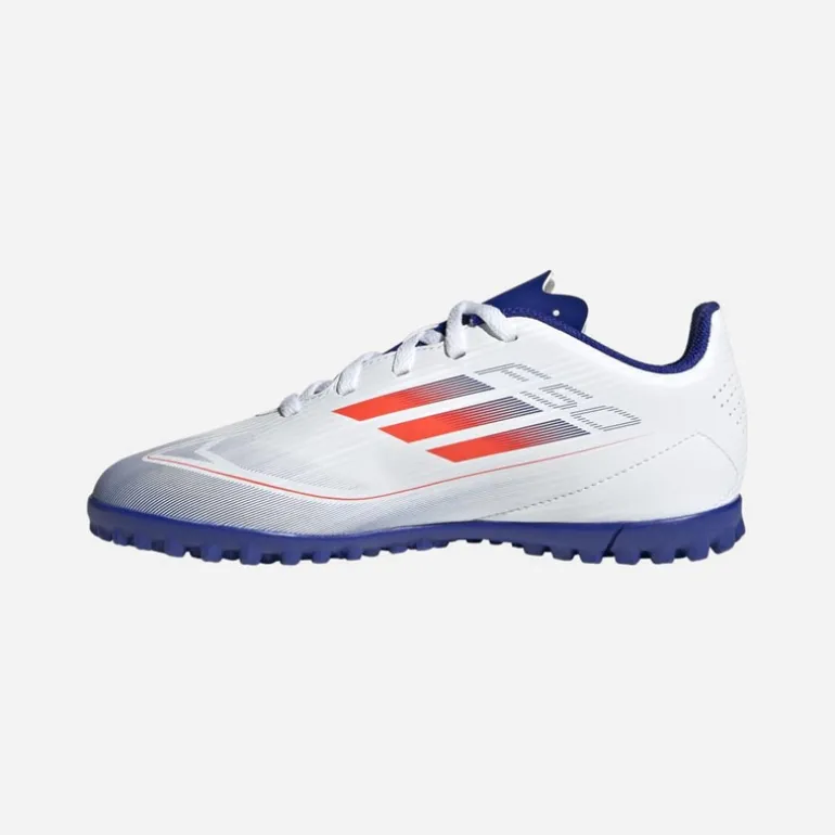 adidas Junior F50 Club TF Astro Fußballschuhe Cloud White/Solar Red/Lucid Blue