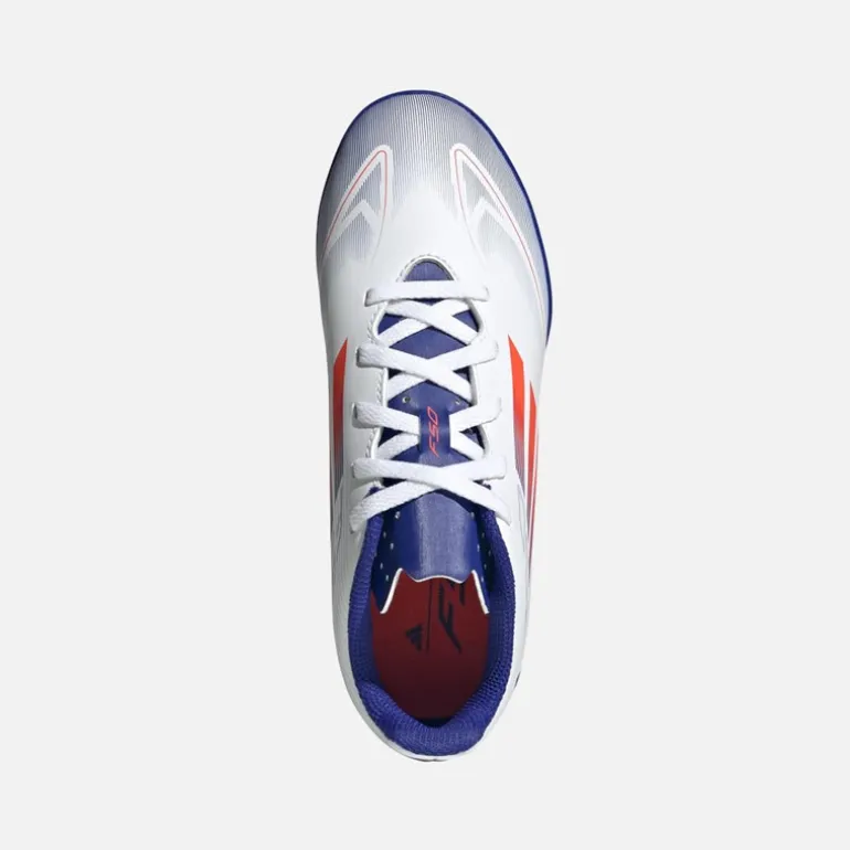 adidas Junior F50 Club TF Astro Fußballschuhe Cloud White/Solar Red/Lucid Blue