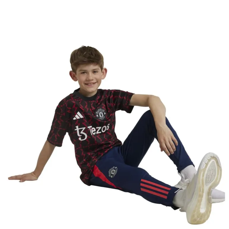 adidas Junior Junge MUFC Manchester United 24/25 Pre Match Trikot Schwarz/Mufc Red