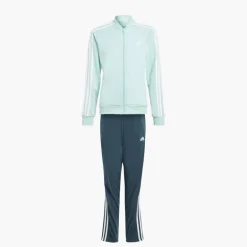 adidas Junior Mädchen Essentials 3 Streifen Trainingsanzug Semi Flash Aqua/Weiß