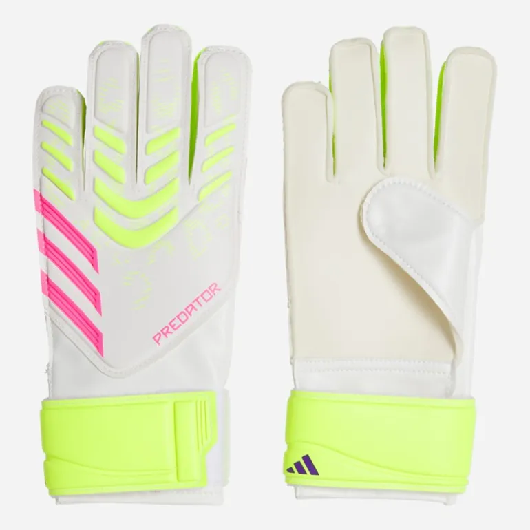 adidas Junior Predator Trainings Torwarthandschuhe Weiß/Lucid Lemon/Lucid Pink