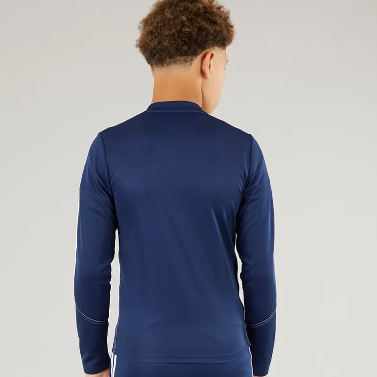 adidas Junior Tiro 23 Club 1/4 Zip Trainings Oberteil Team Blue/Weiß