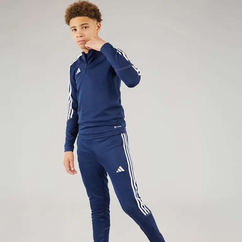 adidas Junior Tiro 23 Club 1/4 Zip Trainings Oberteil Team Blue/Weiß