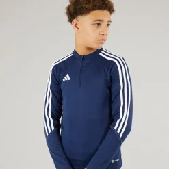 adidas Junior Tiro 23 Club 1/4 Zip Trainings Oberteil Team Blue/Weiß