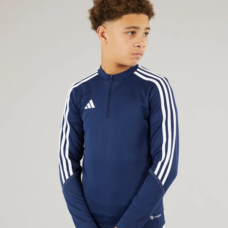adidas Junior Tiro 23 Club 1/4 Zip Trainings Oberteil Team Blue/Weiß