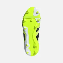 adidas Kinder Predator League Zunge FG/MG Kunstrasen/Naturrasen Fußballschuhe Cloud White/Core Black/Lucid Lemon