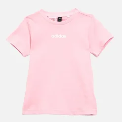 adidas Kleinkind Mädchen Essentials Lineares Logo T Shirt und Shorts Set Clear Pink/Weiss