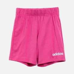 adidas Kleinkind Mädchen Essentials Lineares Logo T Shirt und Shorts Set Clear Pink/Weiss