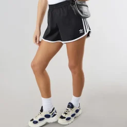 adidas Originals Damen Adicolor 3 Streifen Sprinter Shorts Schwarz