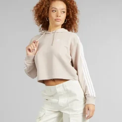 adidas Originals Damen Adicolor 3 Streifen Kurzer Hoodie Wonder Taupe