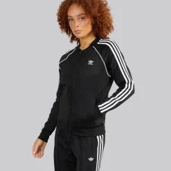 adidas Originals Damen Adicolor Classics Superstar durchgehender Reißverschluss Trainingsjacke Schwarz
