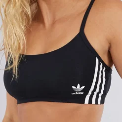 adidas Originals Damen Adicolor Comfort Flex Baumwoll Bralette Schwarz