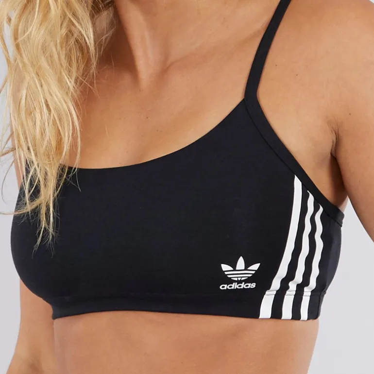 adidas Originals Damen Adicolor Comfort Flex Baumwoll Bralette Schwarz