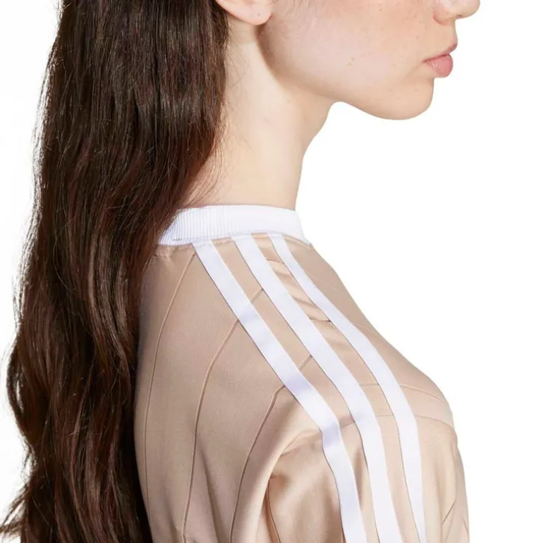 adidas Originals Damen Adicolor 3 Streifen Nadelstreifen T Shirt Magic Beige