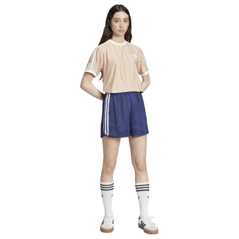 adidas Originals Damen Adicolor 3 Streifen Nadelstreifen T Shirt Magic Beige