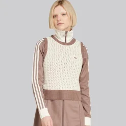 adidas Originals Damen Adicolor Gestrickte Weste Wonder White