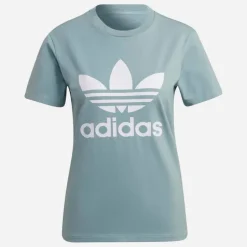 adidas Originals Damen Adicolor Classics Trefoil T Shirt Magic Grey