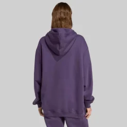 adidas Originals Damen Essentials Oversized Fleece Kapuzenpullover Aurora Plum