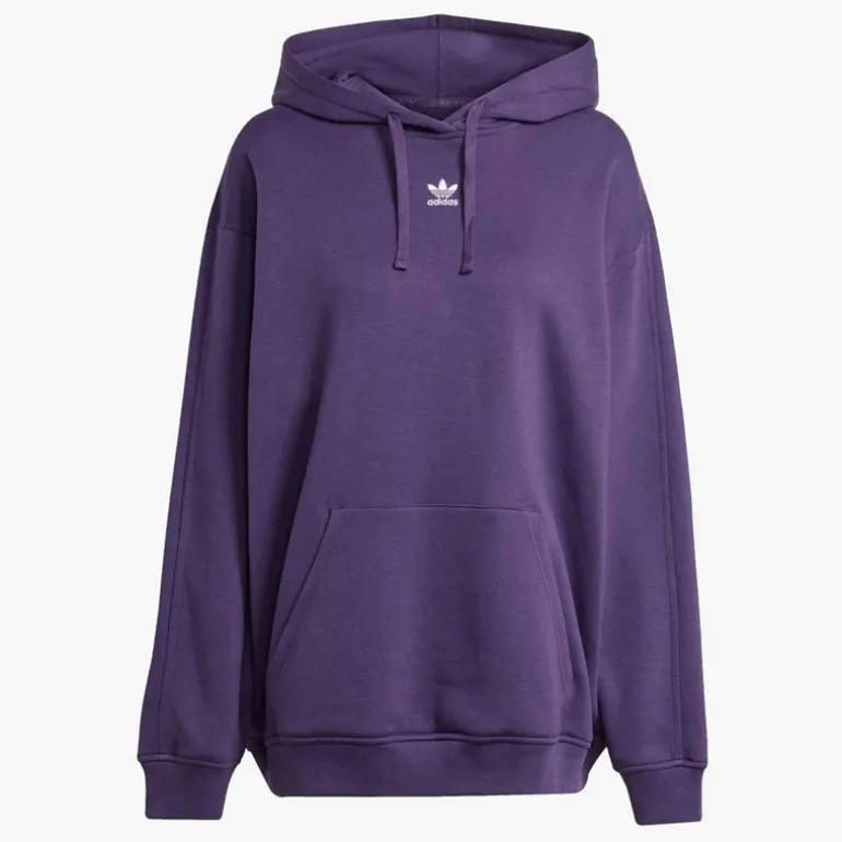 adidas Originals Damen Essentials Oversized Fleece Kapuzenpullover Aurora Plum