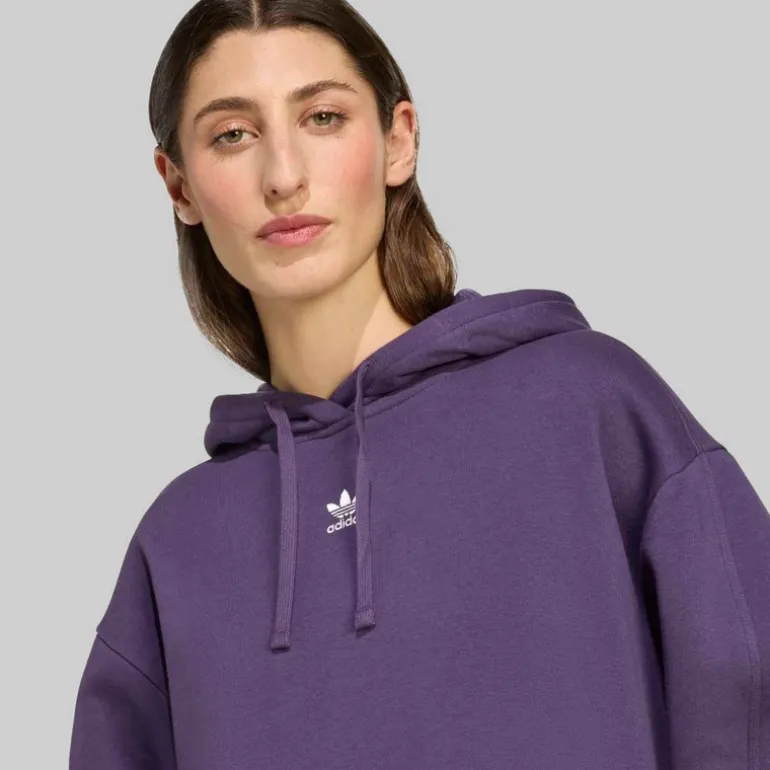 adidas Originals Damen Essentials Oversized Fleece Kapuzenpullover Aurora Plum
