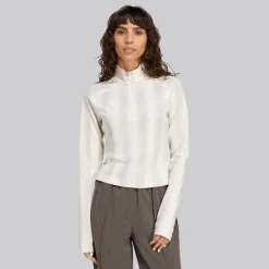 adidas Originals Damen Grafik Fußball 1/2 Reißverschluss Oberteil Off White