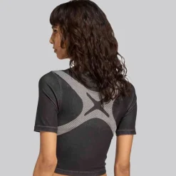 adidas Originals Damen Nahtlos Techfit Baby T Shirt Schwarz/Weiß