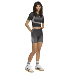adidas Originals Damen Nahtlos Techfit Baby T Shirt Schwarz/Weiß